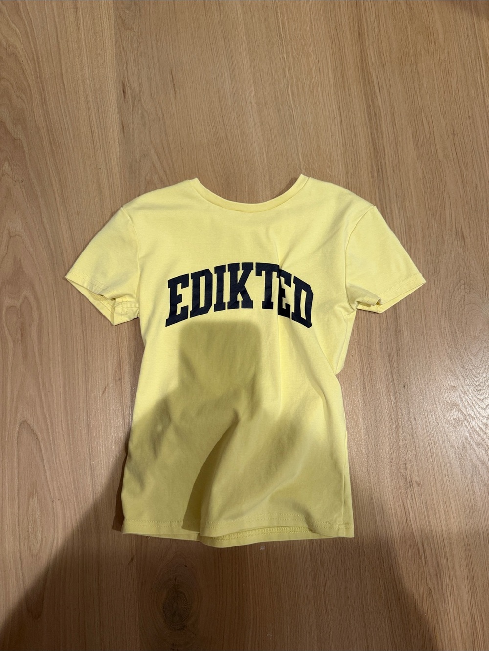 Edikted Kids Yellow Short Sleeve Tee with Navy Logo